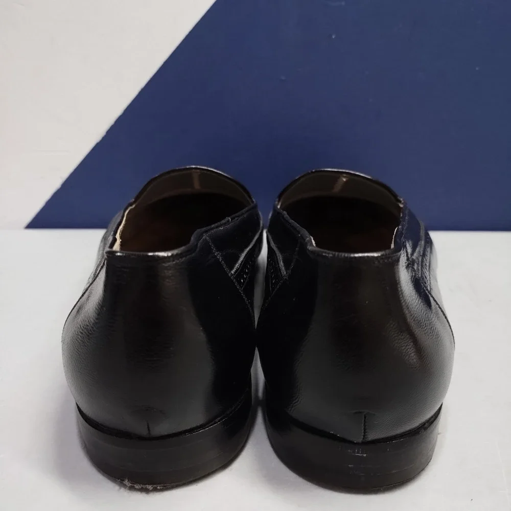 Florsheim Wingtip Loafers Mens US 10EEE Black Tassel Pointed Toe Comfort Slip On